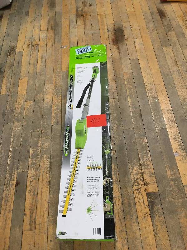 Earthwise Cordless 24 Volt Lithium-Ion Pole 17-Inch Hedge Trimmer Open box never used
