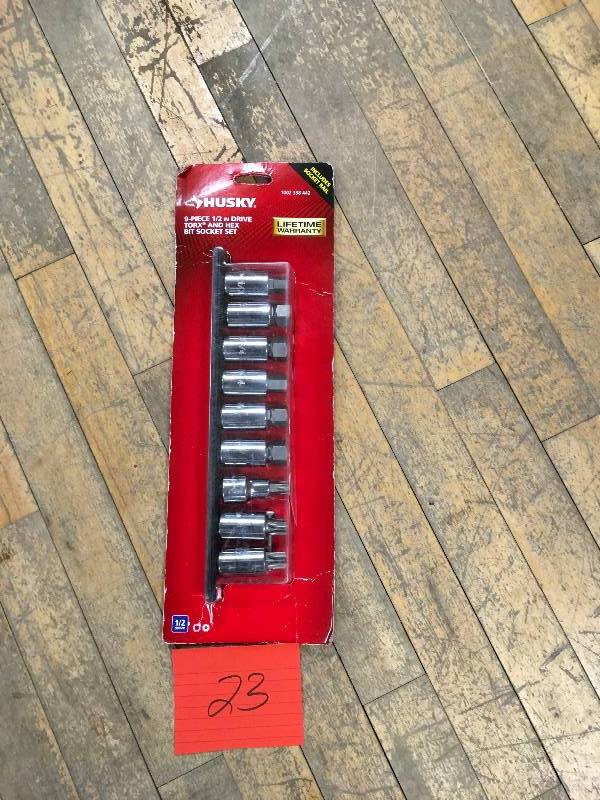 Husky 9-Piece 12 in Drive Torx and Hex Bit Socket Set
