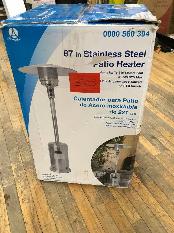 Gardensun 41,000 BTU Stainless Steel Propane Patio Heater Open box never used