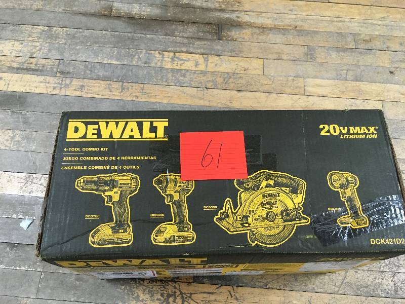 DeWalt 20V Max Lithium-Ion 4 Tool Combo Kit Open box never used