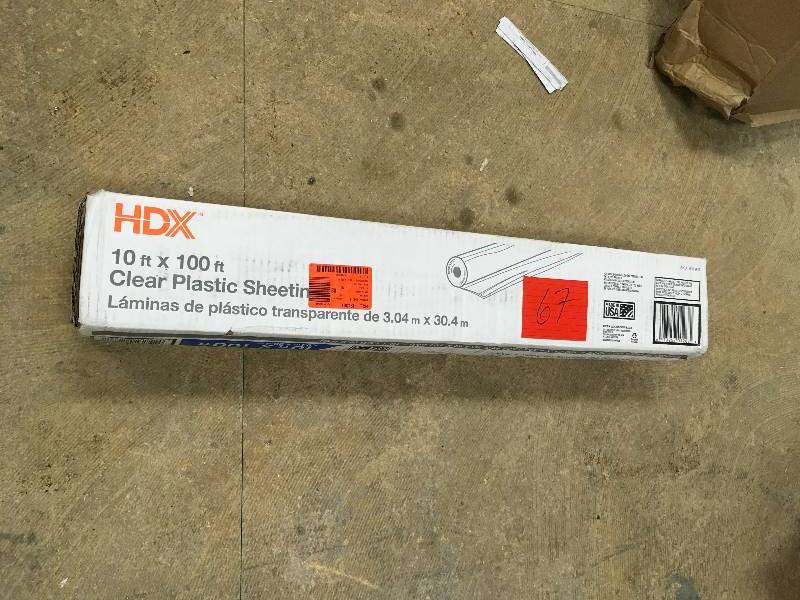 HDX 10ft x 100ft Clear Plastic Sheeting Open box never used