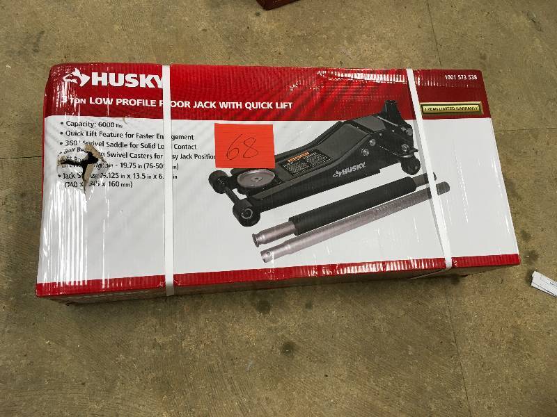 Husky 3 Ton Low Profile Floor Jack with Quick Lift Open box never used