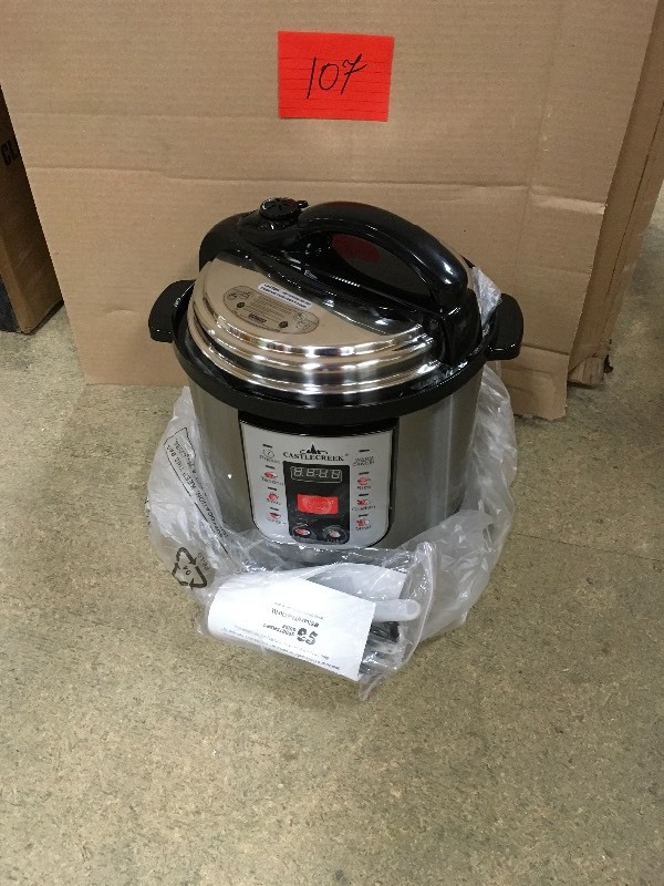 CASTLECREEK Electric Pressure Cooker, 6 Quart not used