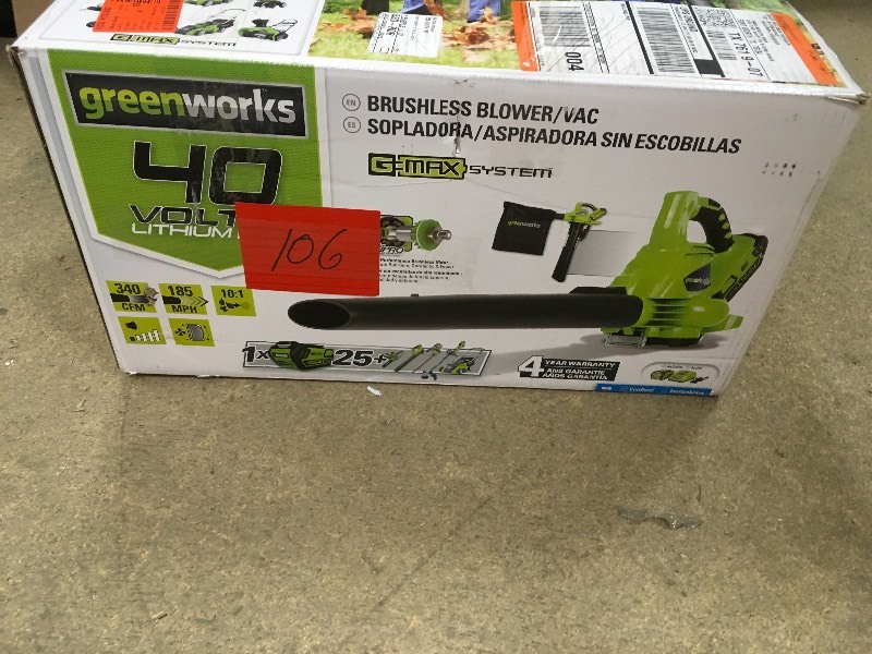 Greenworks G-MAX DigiPro 185 MPH 340 CFM 40-Volt Brushless Lithium-Ion Cordless Leaf Blower - 4.0 Ah Battery and Charger Included