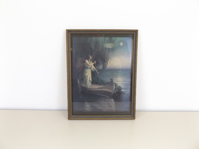 lot 16 image: Antique 1930s Zula Kenyon Neath the Warm Southern Moon Framed Print