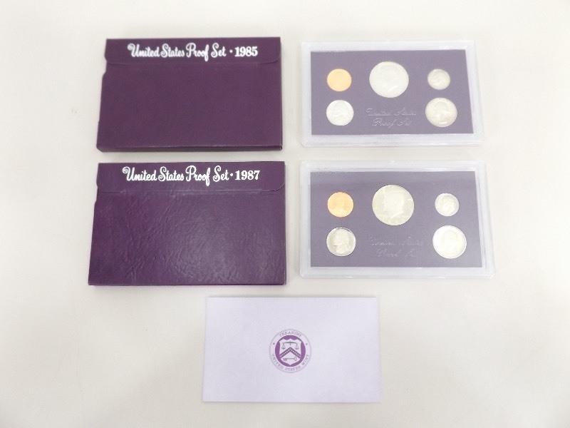 lot 34 image: 1985 & 1987 US Proof Sets