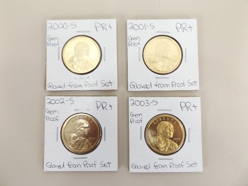 lot 38 image: 4 - US Gem Proof Sacagawea Dollars 2000S - 2003S