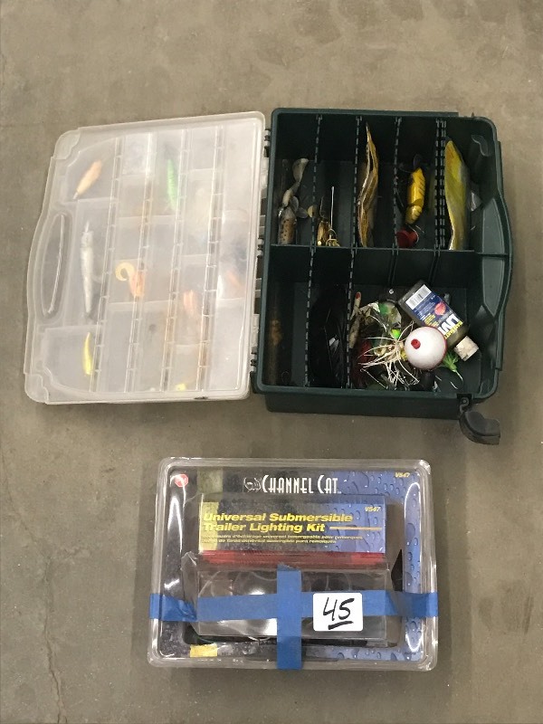 lot 45 image: Lot Of Tackle Box With Assorted Co...