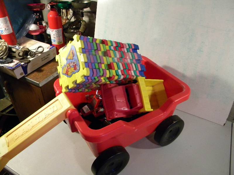Battat Wagon and other toys.