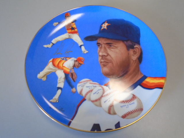 Nolan Ryan Plate Signed
