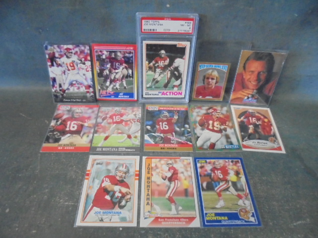 Joe Montana Football Cards with Graded and Slabbed MVP Sticker