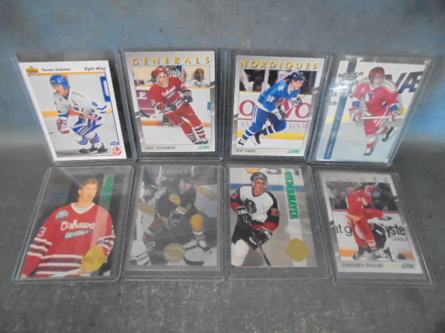 NHL Hockey Star Rookie cards with Lindros, Sakic and Selanne