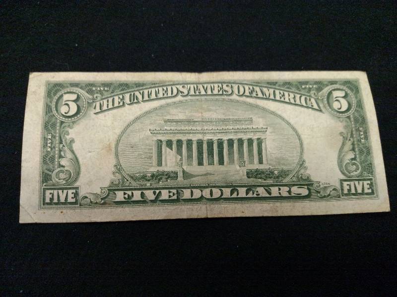 1953 A Five Dollar Red Seal Note...