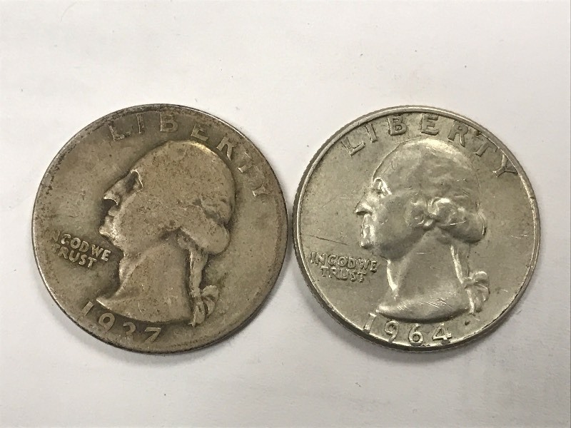 (2) Washington Silver Quarters 193...