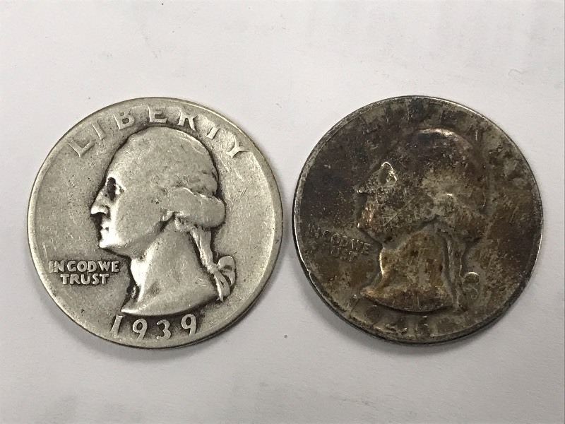 (2) Washington Silver Quarters 193...