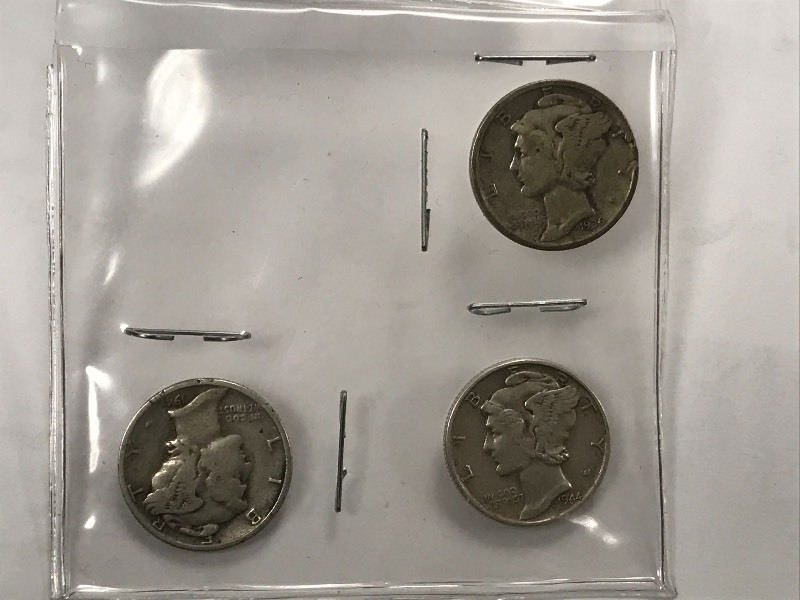 (3) Mercury Dimes 1936  1941  19...