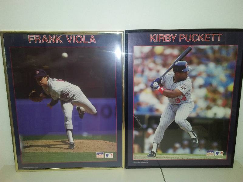 lot 122 image: 2 MN Twins, Puckett and Viola Framed Posters