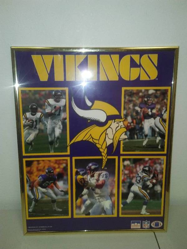 lot 124 image: MN Vikings 1988 Framed Poster