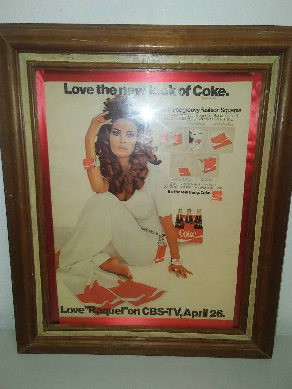lot 133 image: Vintage Advertising Coca Cola Raquel Welch