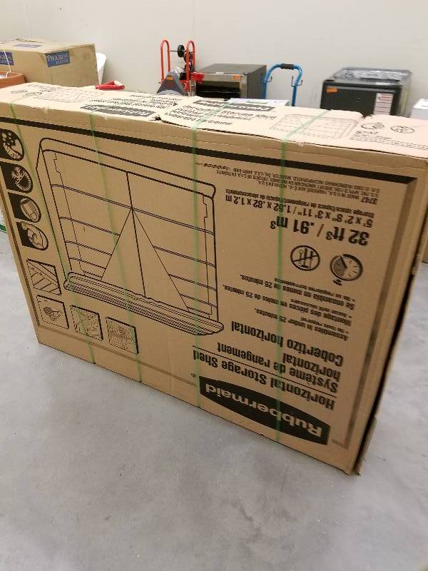 lot 80 image: Rubbermaid 2 ft. x 5 ft. Horizontal Storage Shed