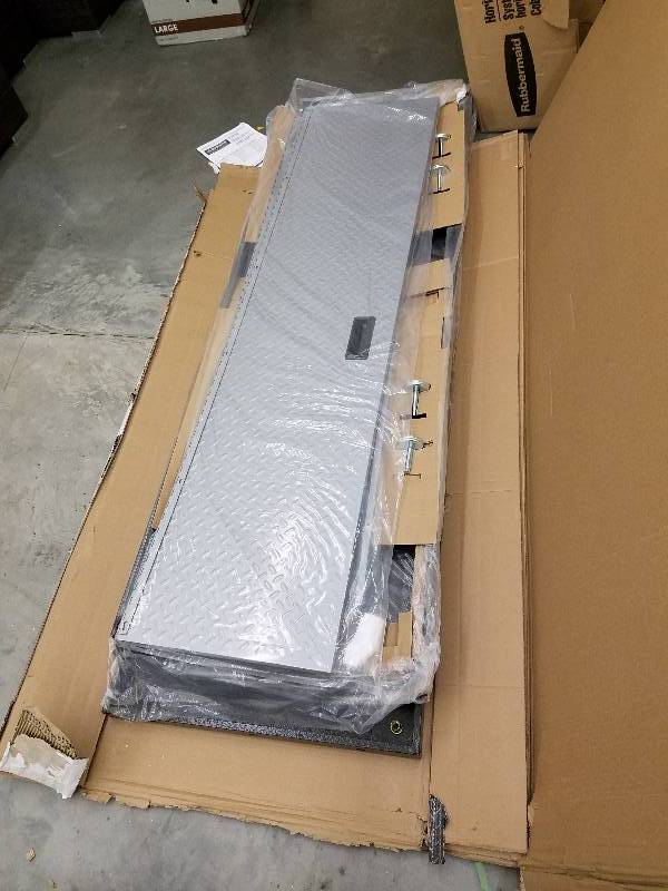 lot 83 image: Gladiator Ready to Assemble 72 in. H x 36 in. W x 24 in. D Steel All Seasons Freestanding Garage Cabinet in Silver Tread