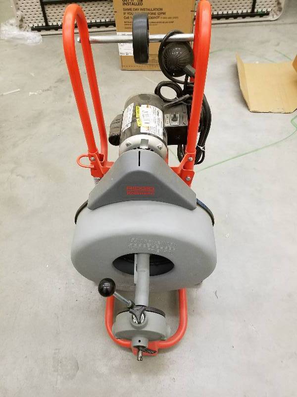 lot 101 image: RIDGID K750 115-Volt Drum Machine with 58 in. Pigtail