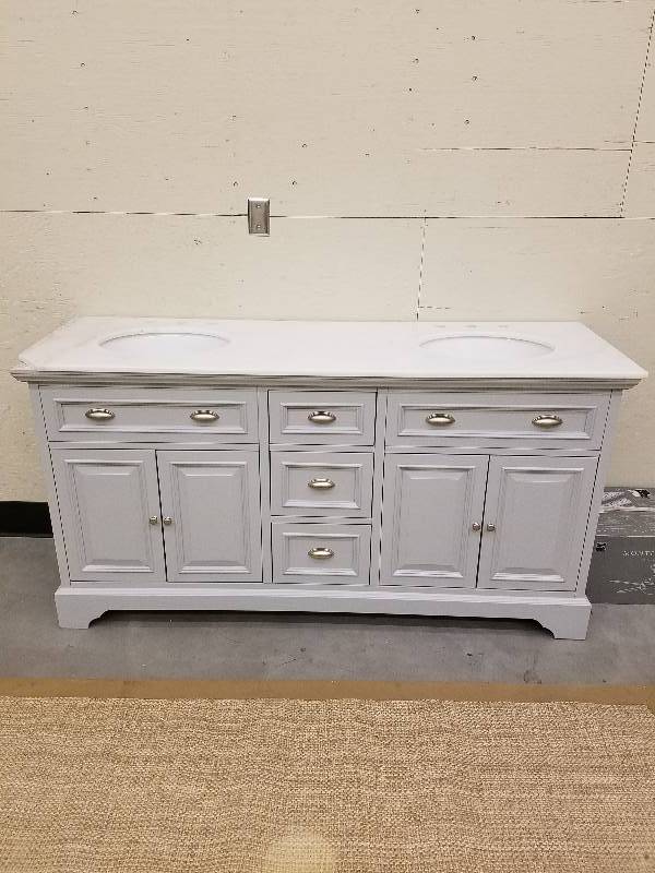 lot 134 image: 67 in. vanity with marble top