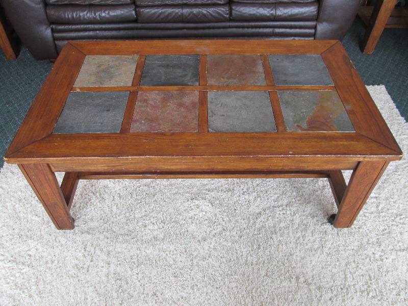 lot 5 image: Wood & Slate Coffee Table