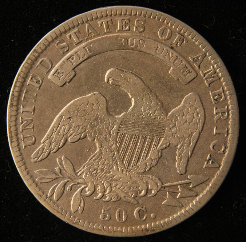1836 US CAPPED BUST SILVER HALF DOLLAR VF