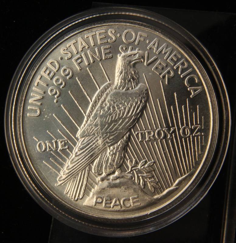 1 TROY OZ. .999 FINE SILVER PEACE DOLLAR DESIGN IN AIRTITE