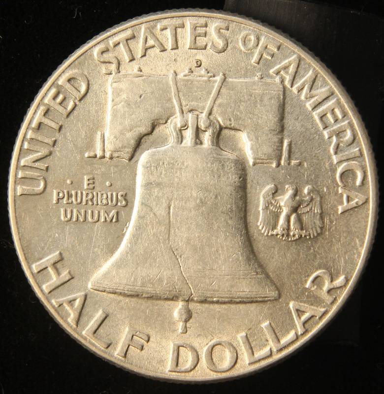 1948-D FRANKLIN SILVER HALF DOLLAR AU