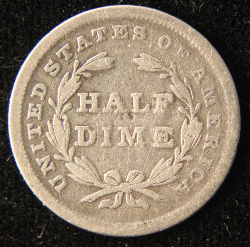 1838 US SEATED LIBERTY SILVER HALF DIME