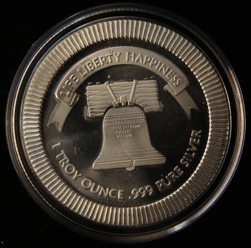 1 TROY OZ. .999 FINE SILVER LIBERTY IN AIRTITE HOLDER