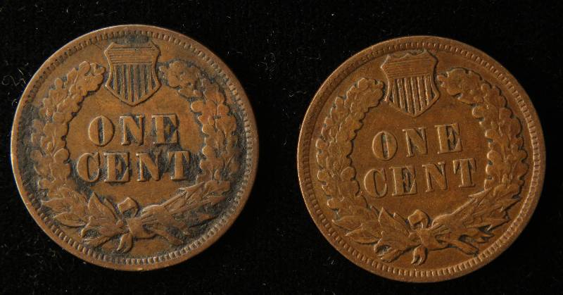 2 INDIAN HEAD CENTS 1904 & 1908 VF-XF