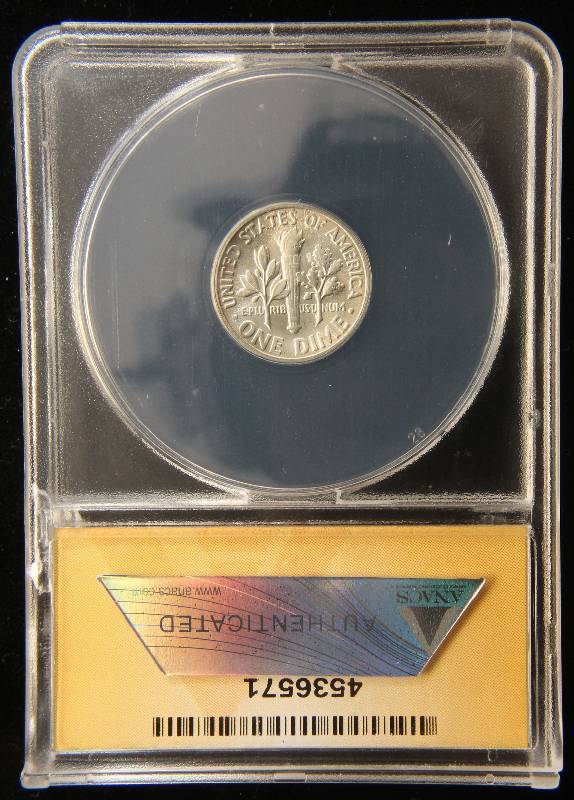 1947 ROOSEVELT SILVER DIME MS65 FSB ANACS