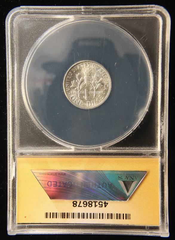 1947-S ROOSEVELT SILVER DIME MS66 ANACS