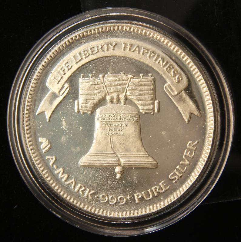 1 TROY OZ. .999 FINE SILVER 1983 A-MARK LIBERTY ROUND IN AIRTITE
