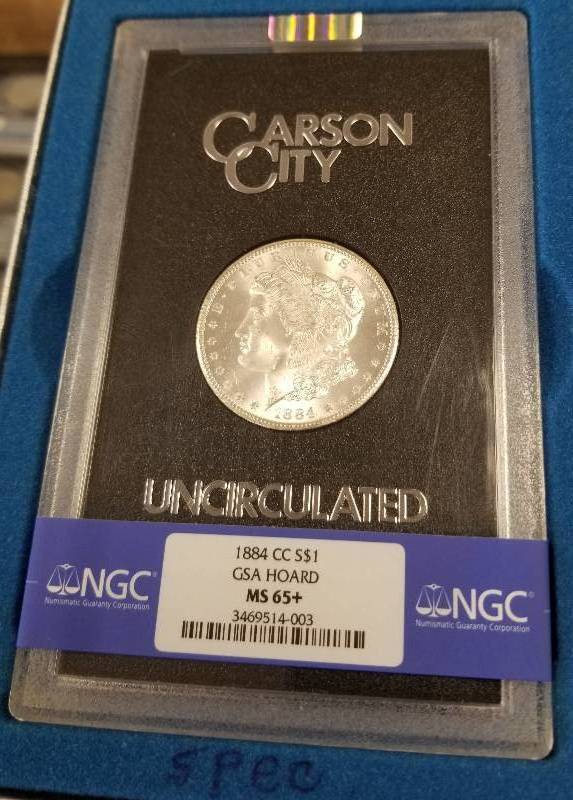 1884-CC CARSON CITY MORGAN SILVER DOLLAR MS65 PLUS NGC GSA HOARD
