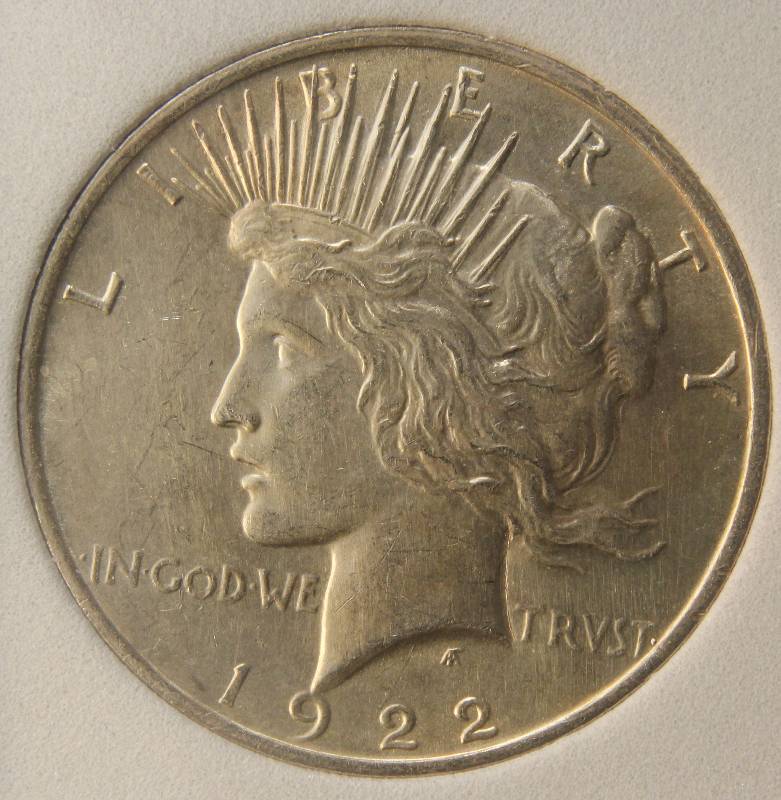 1922 PEACE SILVER DOLLAR MS66 ANGS