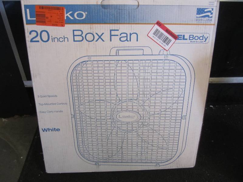 lot 11 image: Lasco 20 Steel Body Box Fan Open B...