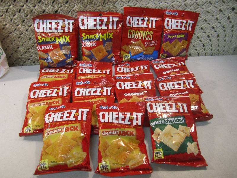 lot 105 image: Lot of 15 Bags Various Flavored Che...
