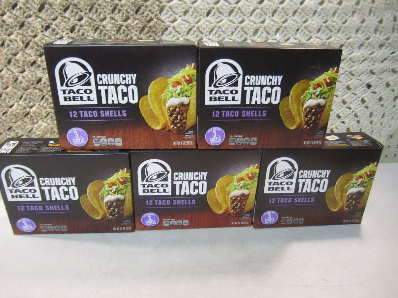 lot 110 image: Lot of 5 Boxes Taco Bell Crunchy Ta...