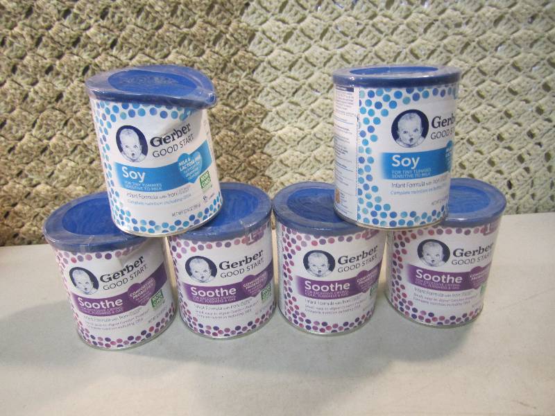 lot 117 image: Mix Lot of 6 Dented Cans Gerber Goo...