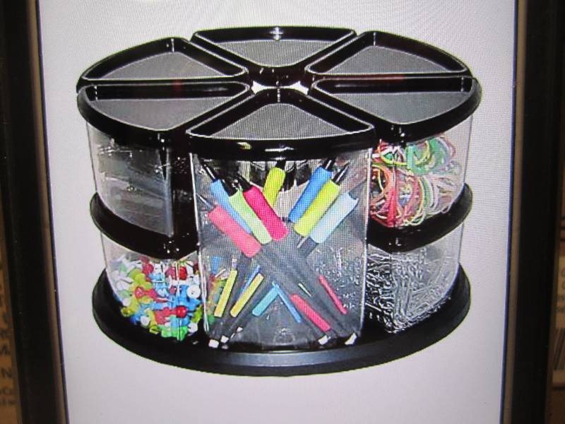lot 142 image: Deflecto Rotary Carousel 9 Compartm...