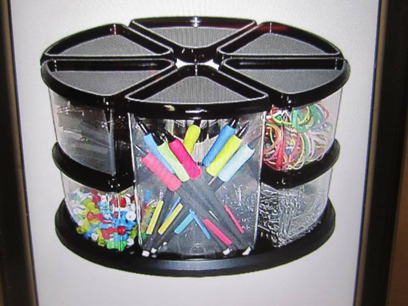 lot 143 image: Deflecto Rotary Carousel 9 Compartm...