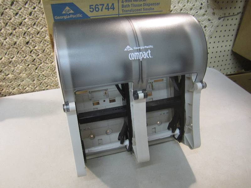 lot 145 image: 4 Roll Vertical Bath Tissue Dispens...