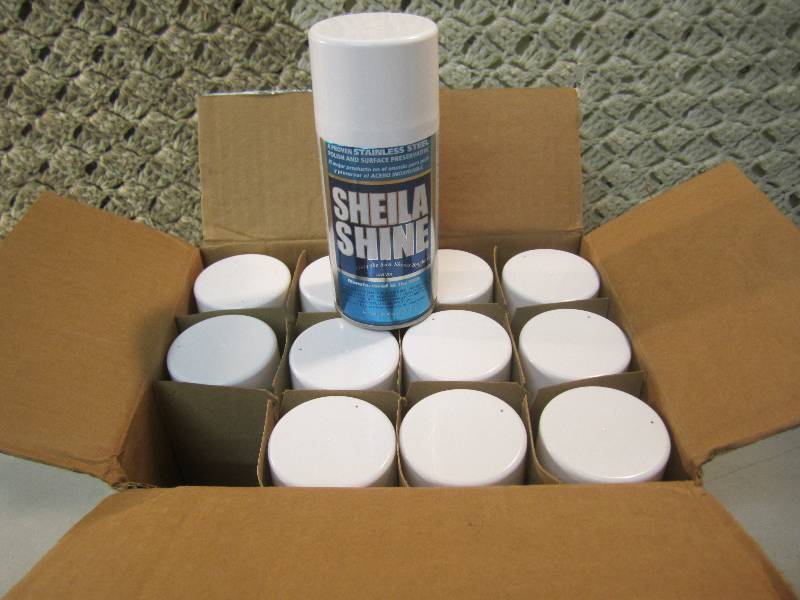 lot 161 image: Case of 12 Cans Sheila Shine Stainl...