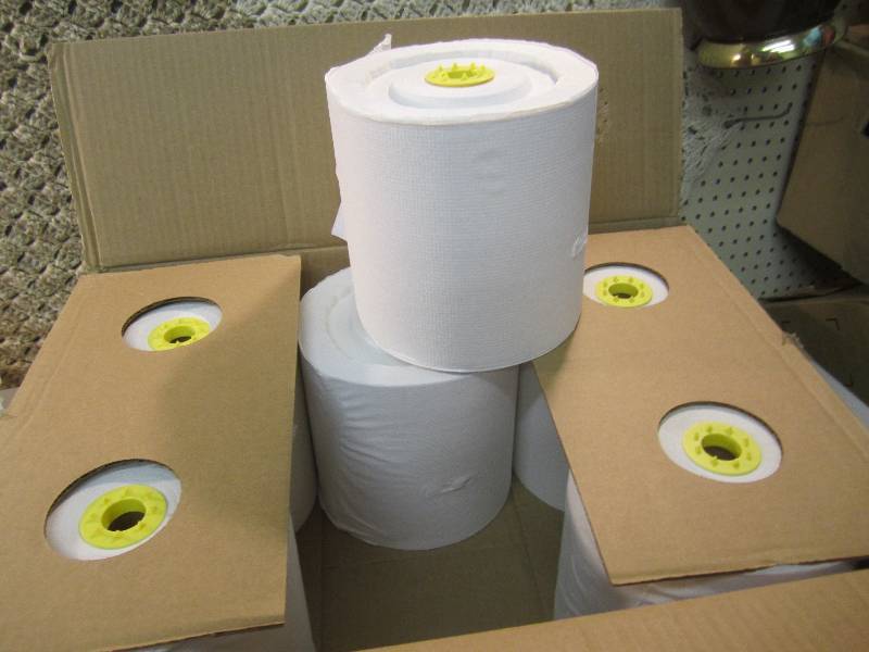 lot 182 image: Case of 6 White High Capacity Roll ...
