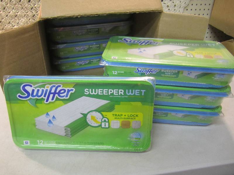 lot 191 image: Case of 12 Swiffer Sweeper Wet 12-P...