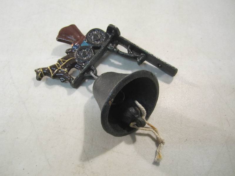 lot 205 image: All Cast Iron Bell, Mounting Bracke...